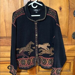 Icelandic Design Horse Patterned Cardigan